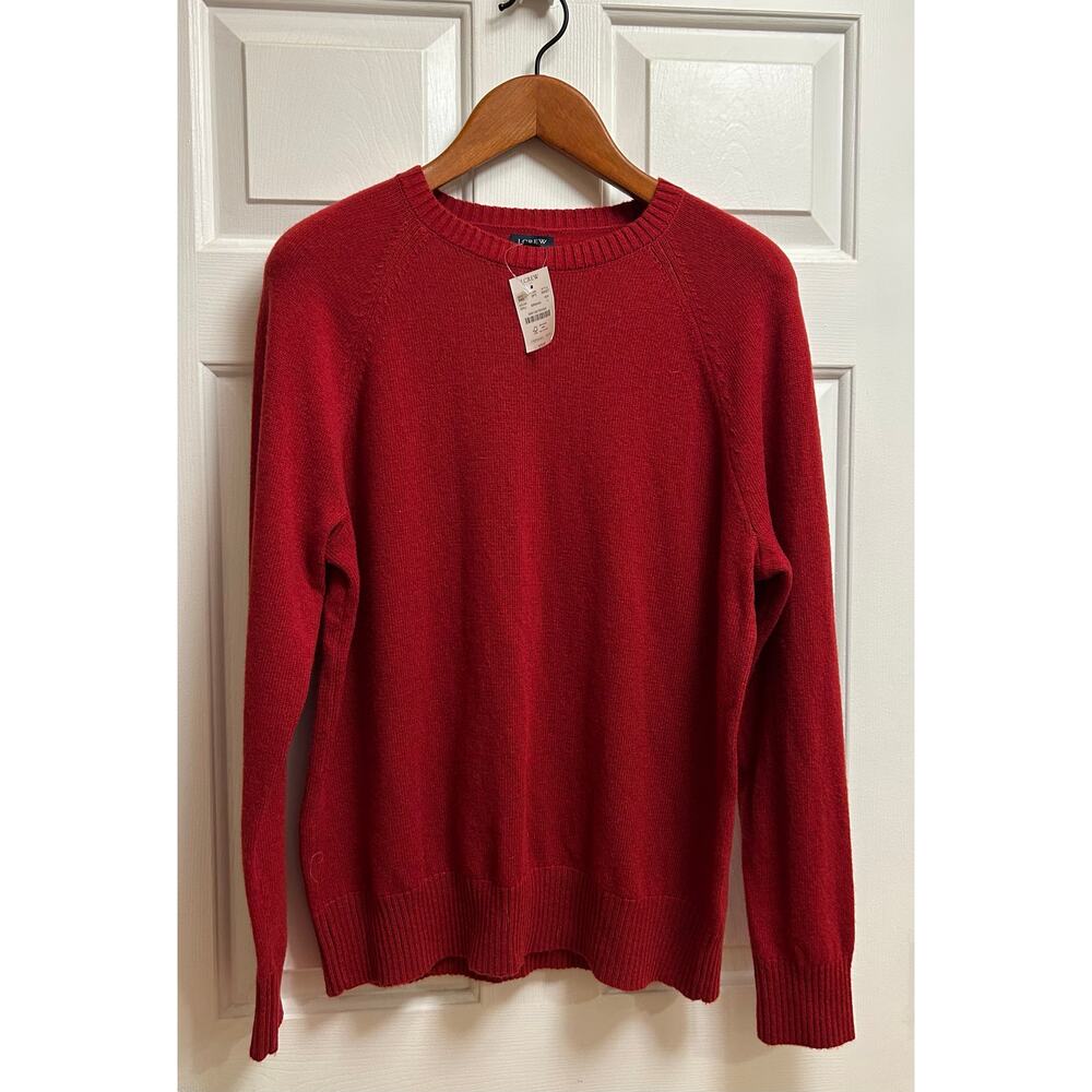 NWT J. Crew Red Crew Neck Sweater, Size L